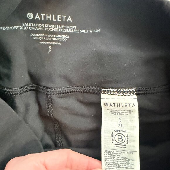 Athleta Salutation Stash Skort 14.5" - Black, Size S - Picture 4 of 4